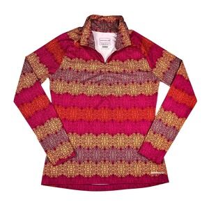 MERRELL Opti-Wick  1/4 Zip Pullover Women's Size L. Pink, Orange, Yellow, Gray.
